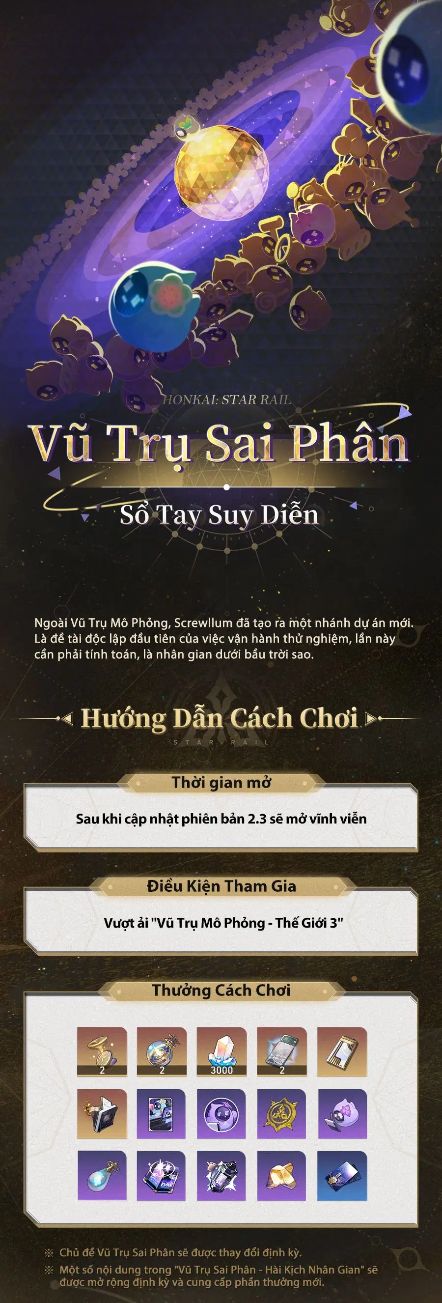 Tổng quan cách chơi Vũ Trụ Sai Phân