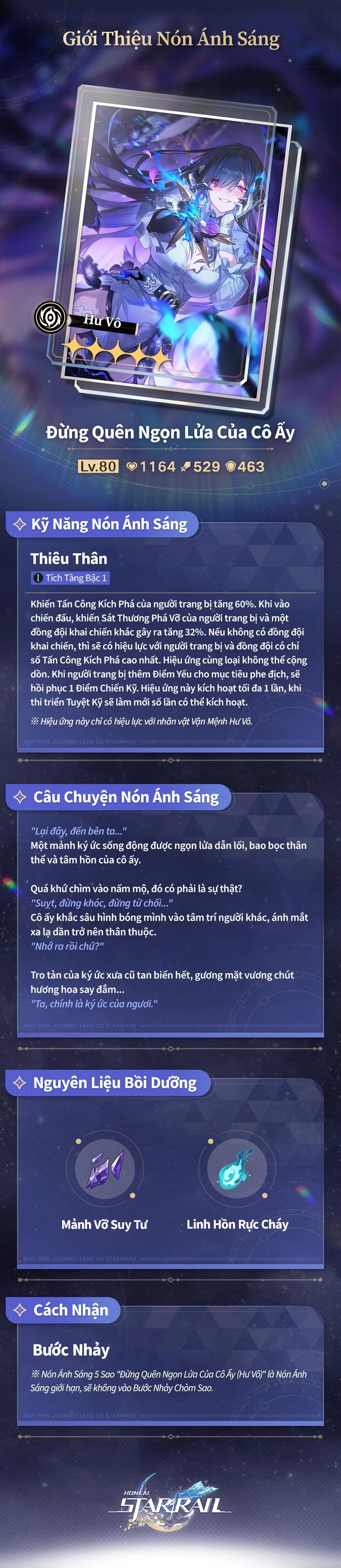 Nguyên liệu nâng cấp Đừng Quên Ngọn Lửa Của Cô Ấy