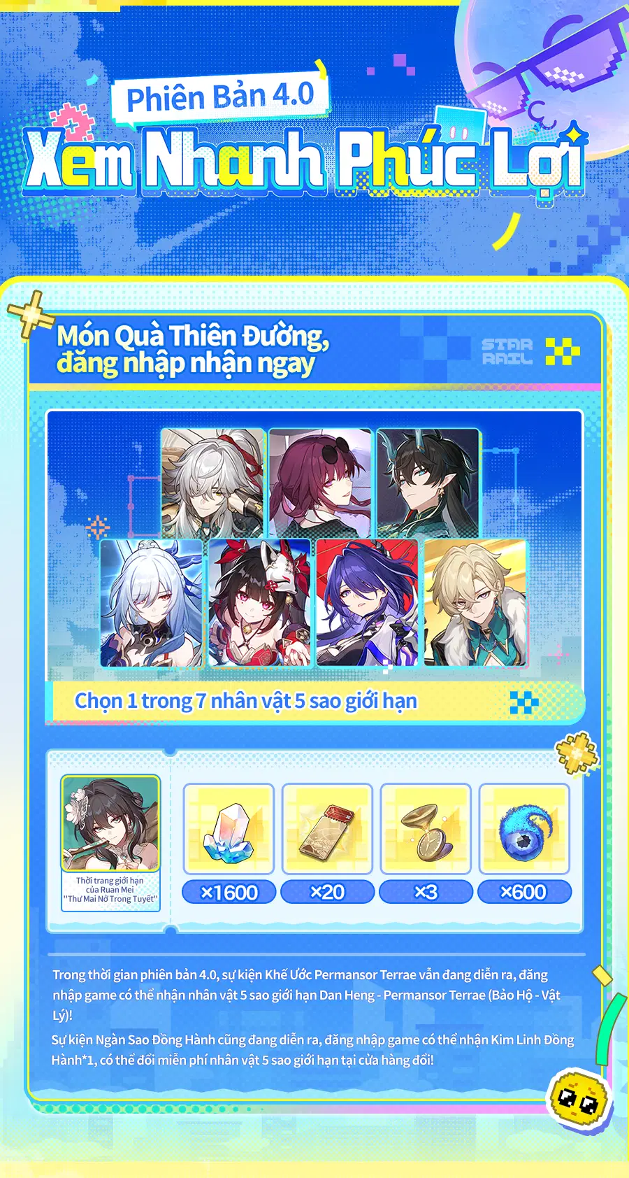 Danh sách quà tặng miễn phí của phiên bản 4.0