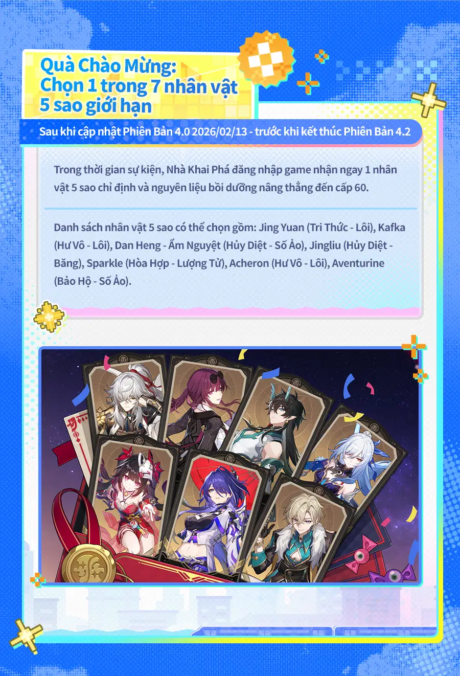 Danh sách quà tặng miễn phí của phiên bản 4.0