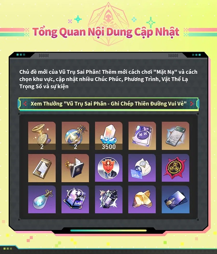 Cập nhật Vũ Trụ Sai Phân phiên bản 4.1