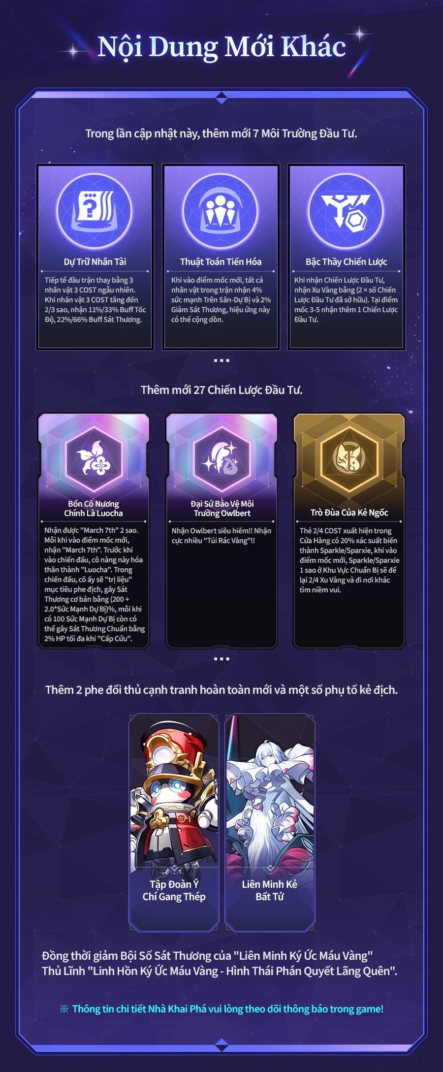 Infographic giới thiệu Chiến Tranh Tiền Tệ phiên bản 4.2